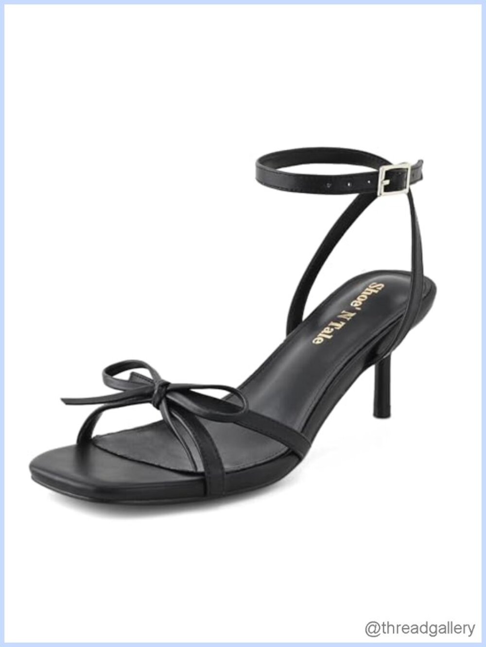 Kitten Heel Strappy Sandals Bow Square Open Toe Faux Party